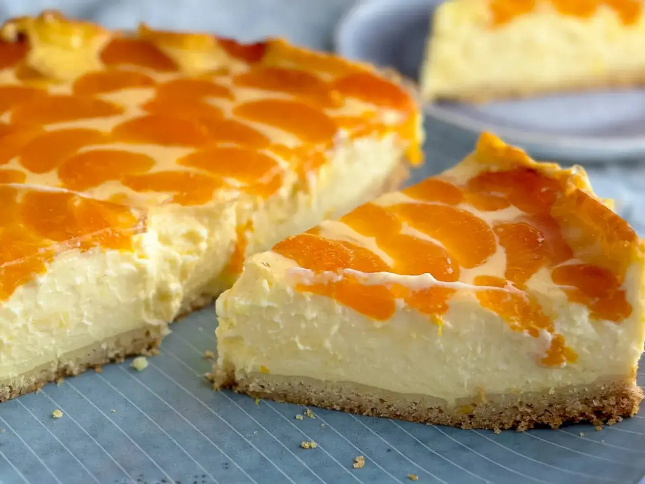 Ein saftiger Schmandkuchen mit Mandarinen, dessen cremige F&uuml;llung und fruchtige Mandarinenst&uuml;cke auf einem knusprigen Boden verlocken.
