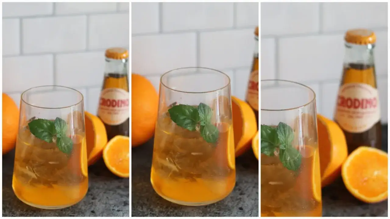 Erfrischender Crodino Spritz mit Eis, Minze und Orangenscheiben. Ein perfekter Aperitif f&uuml;r warme Tage.